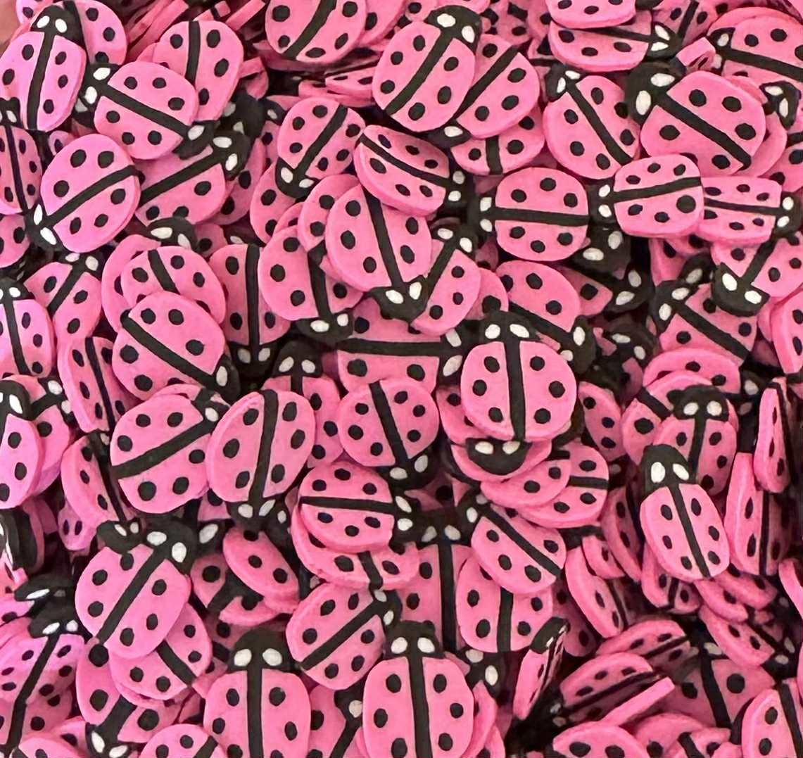 Pink Ladybug Clay Slices