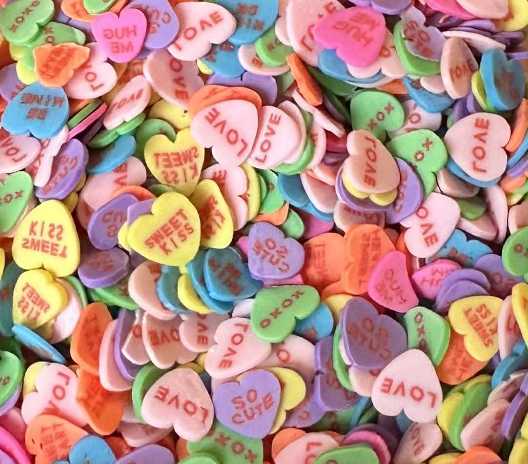 Candy Heart Clay Slices
