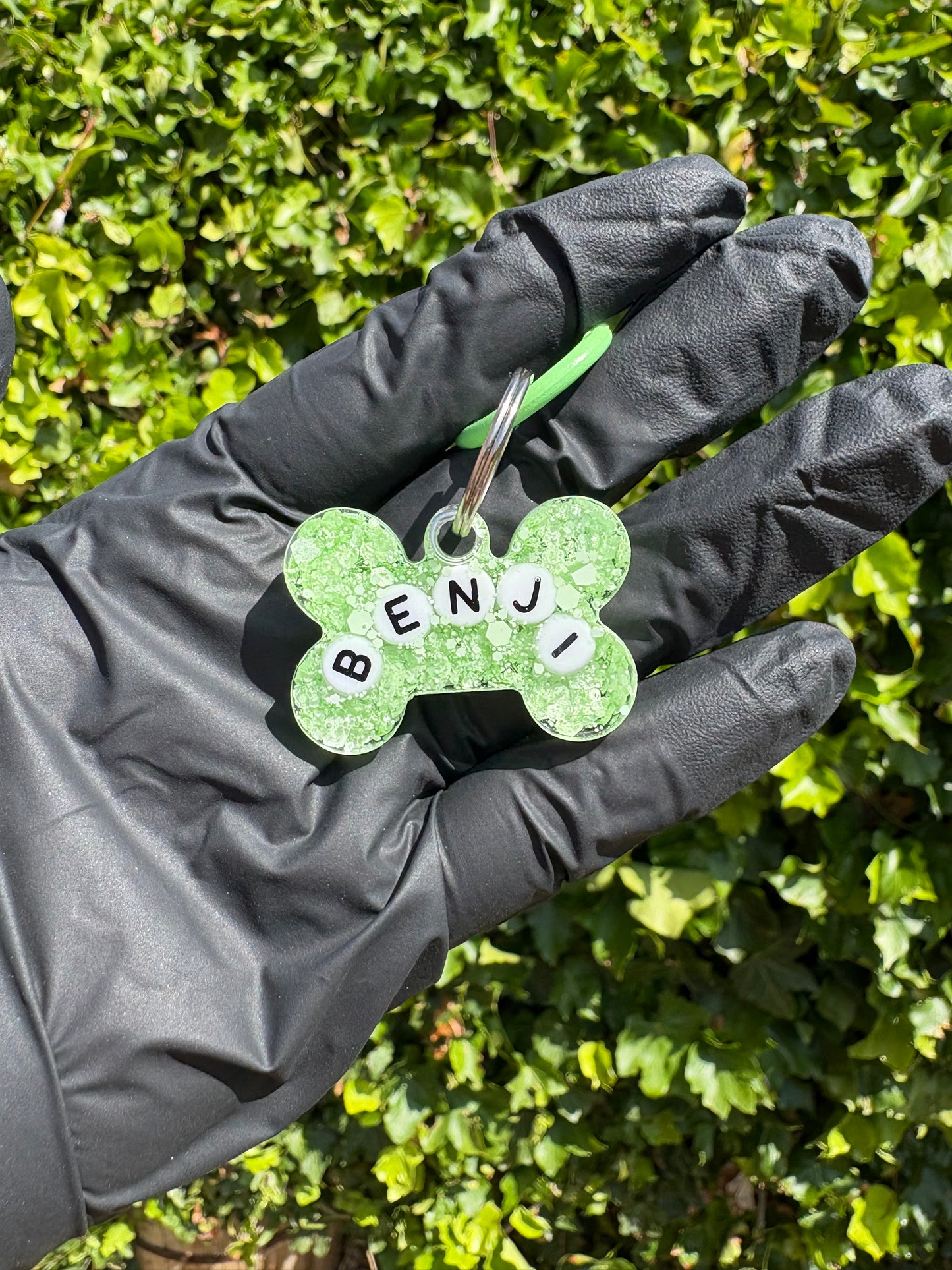 ✨🐾 Personalised Bead-Style Glitter Dog Tag