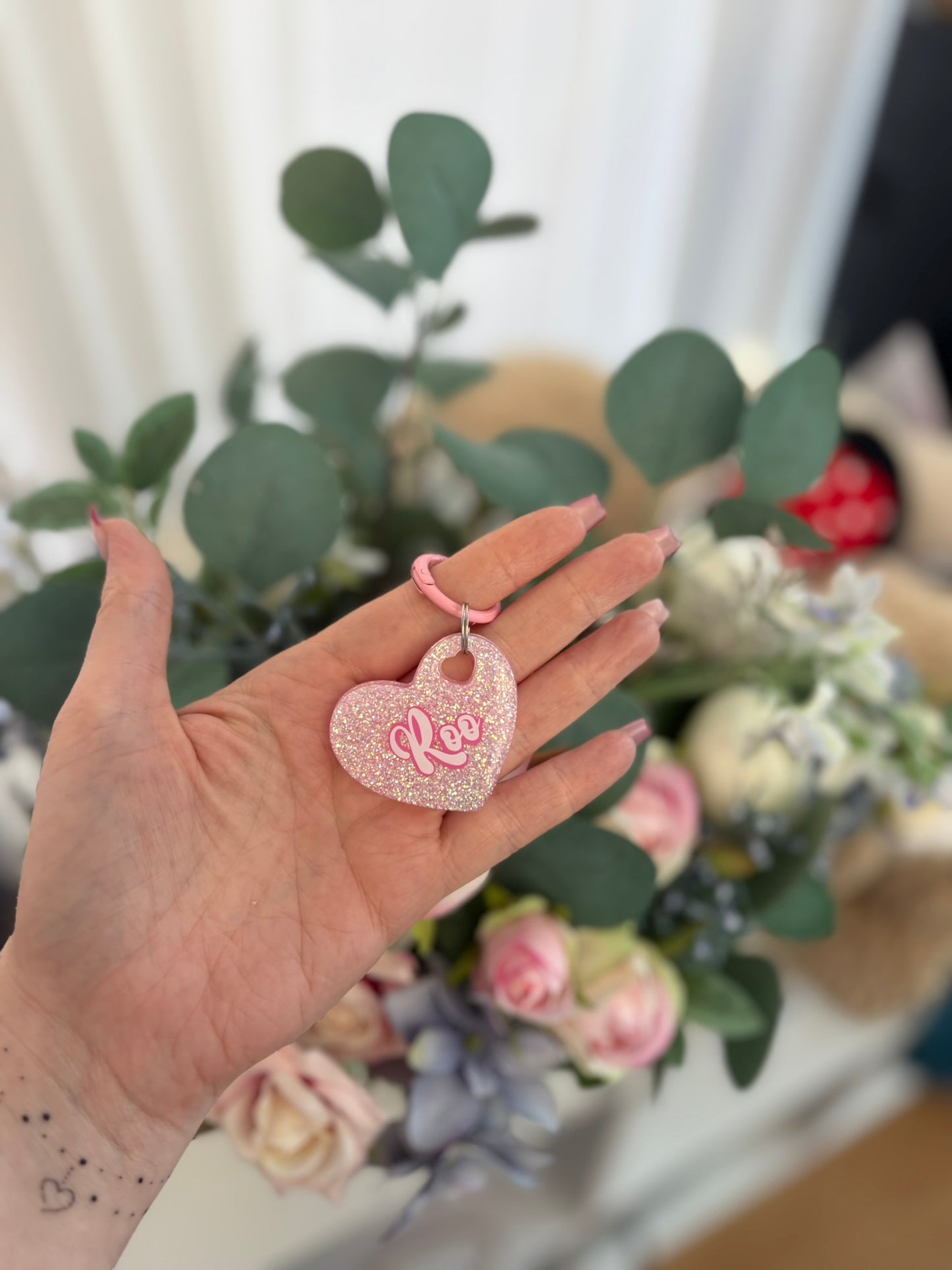 ✨ Personalised Solid Glitter Dog Tag