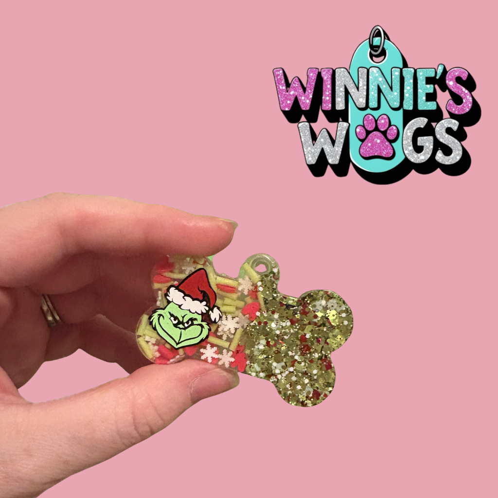 💚 Grinch-Themed Christmas Dog Tag – Festive, Fun & Full of Sass 🎄