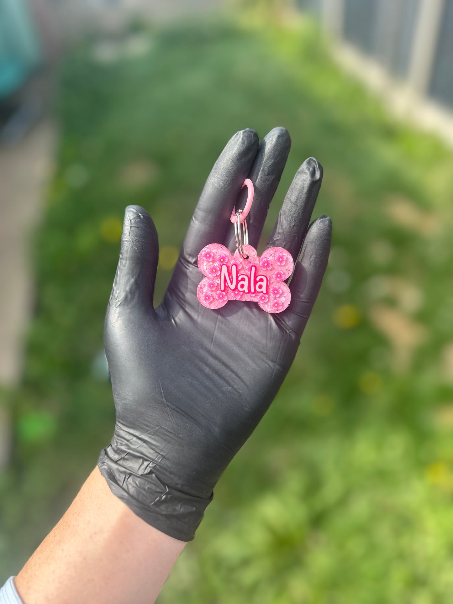 ✨🌺 Personalised Glitter & Clay Slice Tag