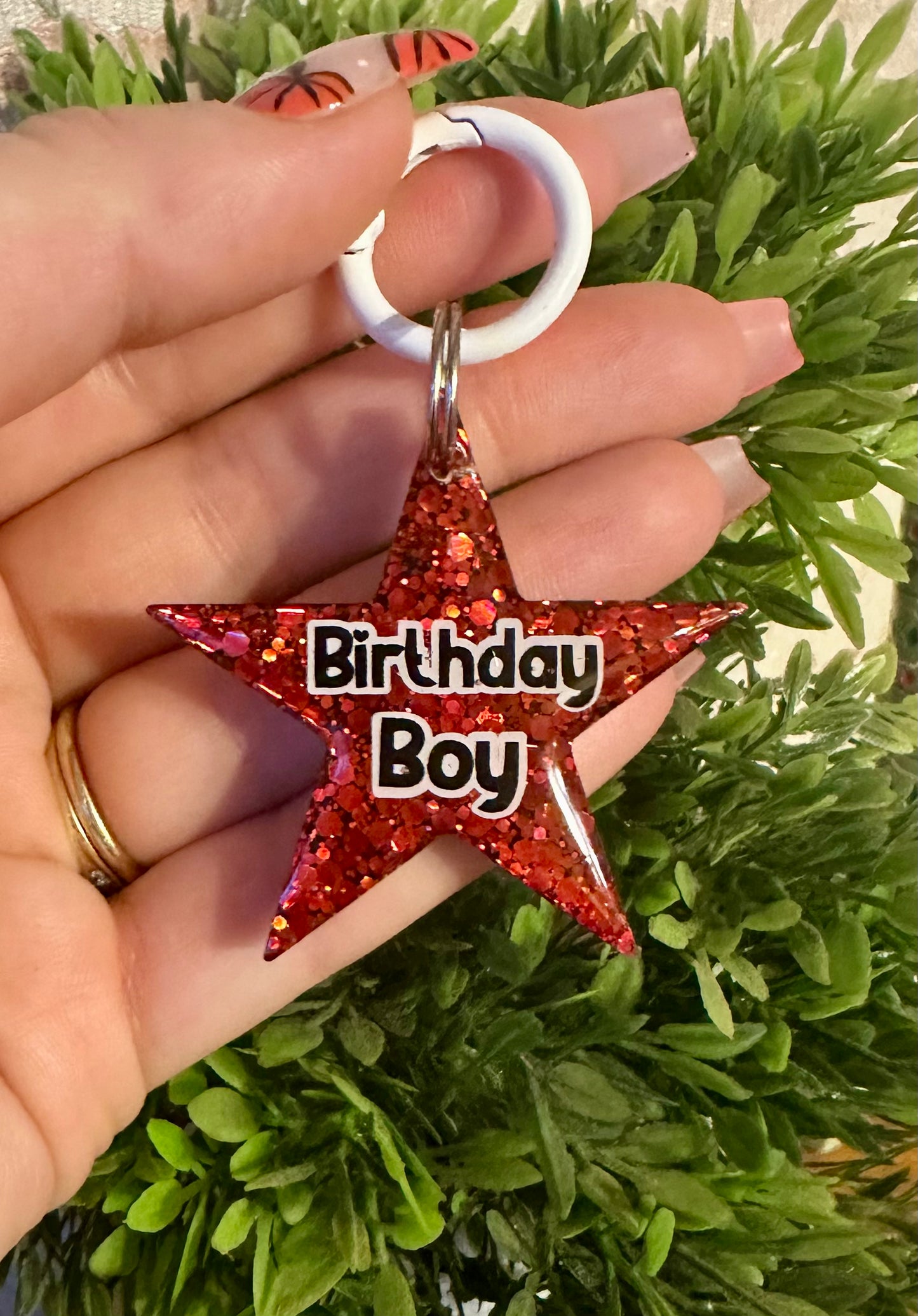 ✨🎈 Personalised Solid Glitter Birthday Dog Tag
