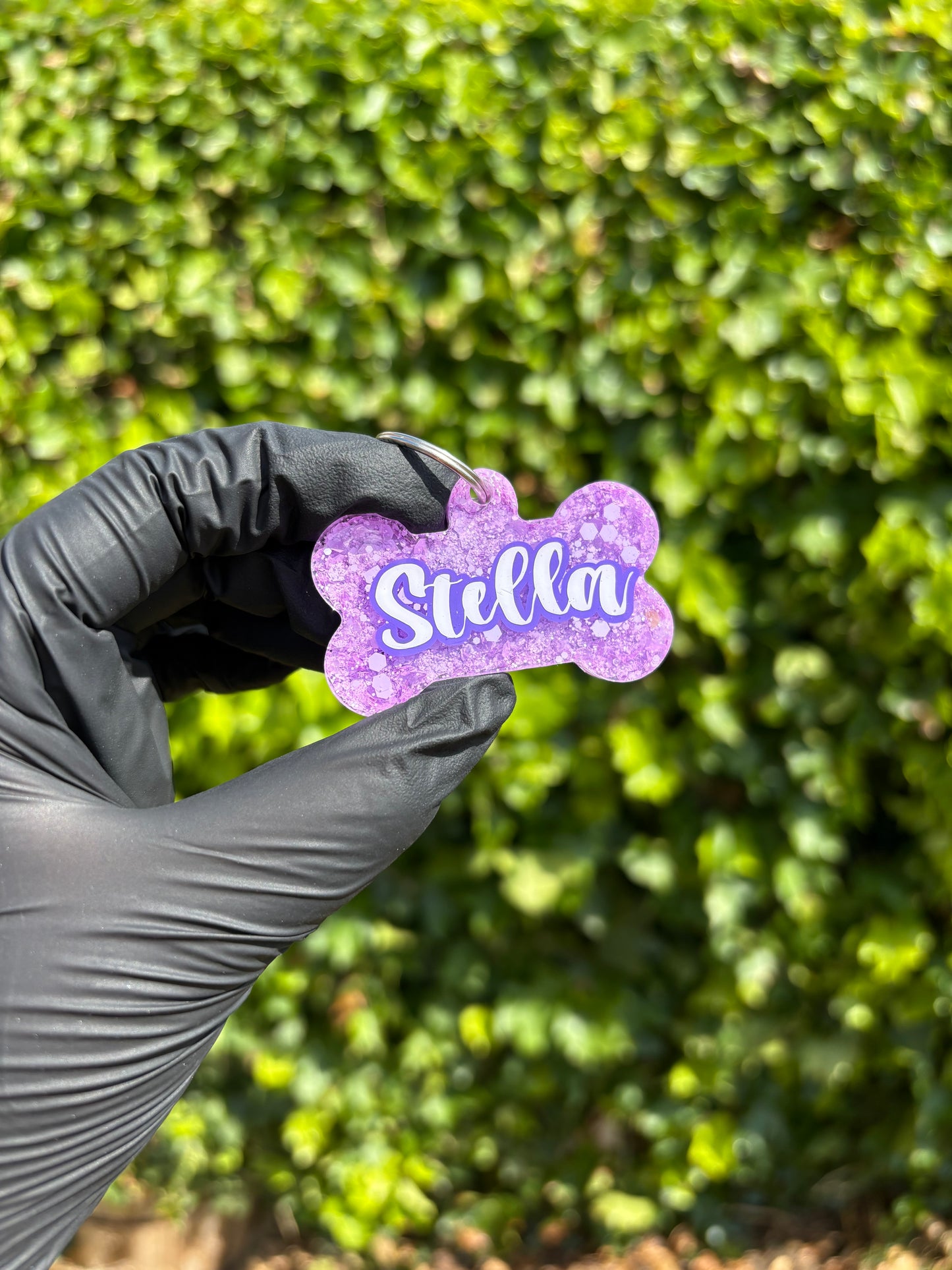 ✨ Personalised Solid Glitter Dog Tag