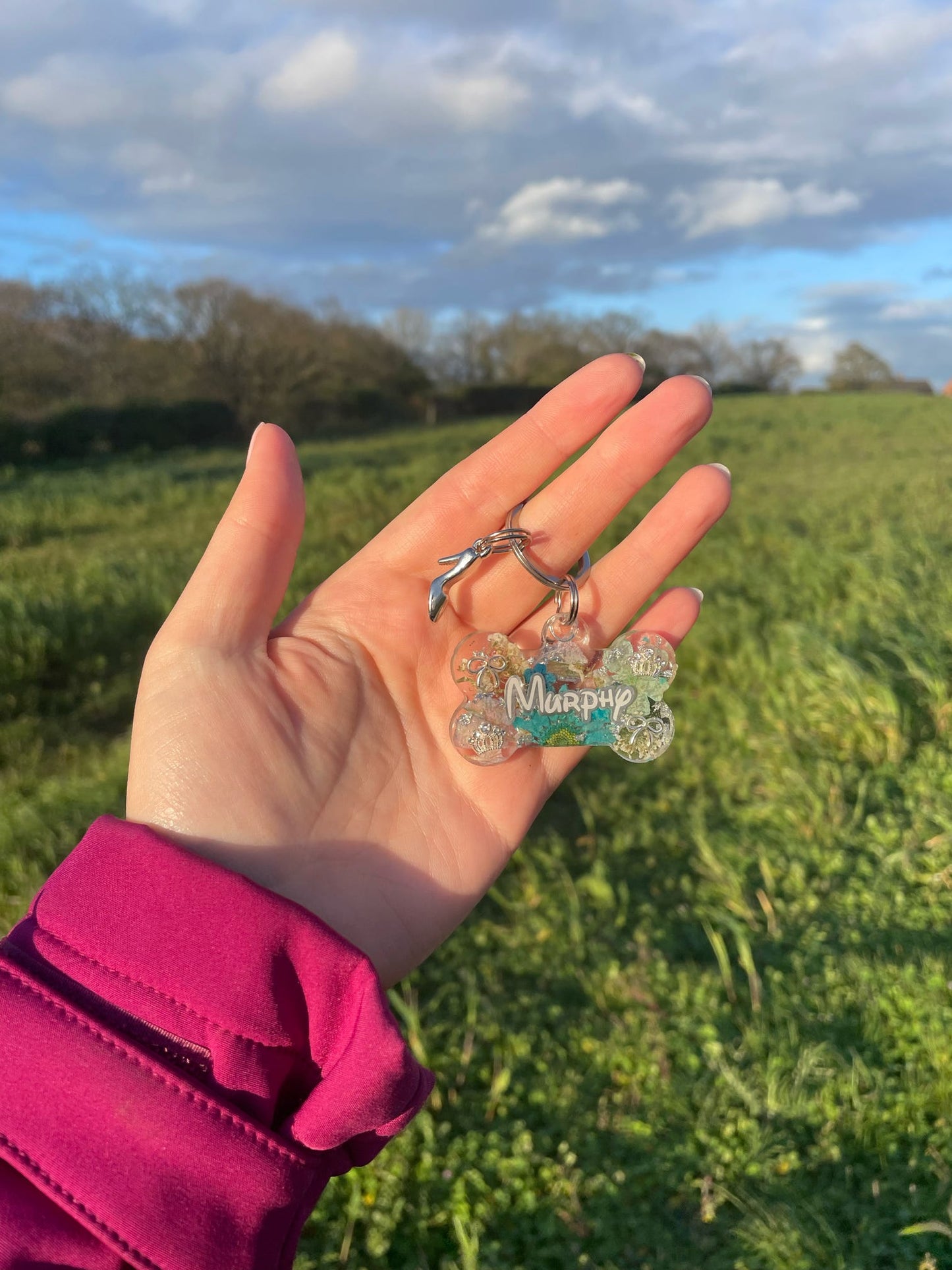 Princess Inspired Pressed Flower Tag