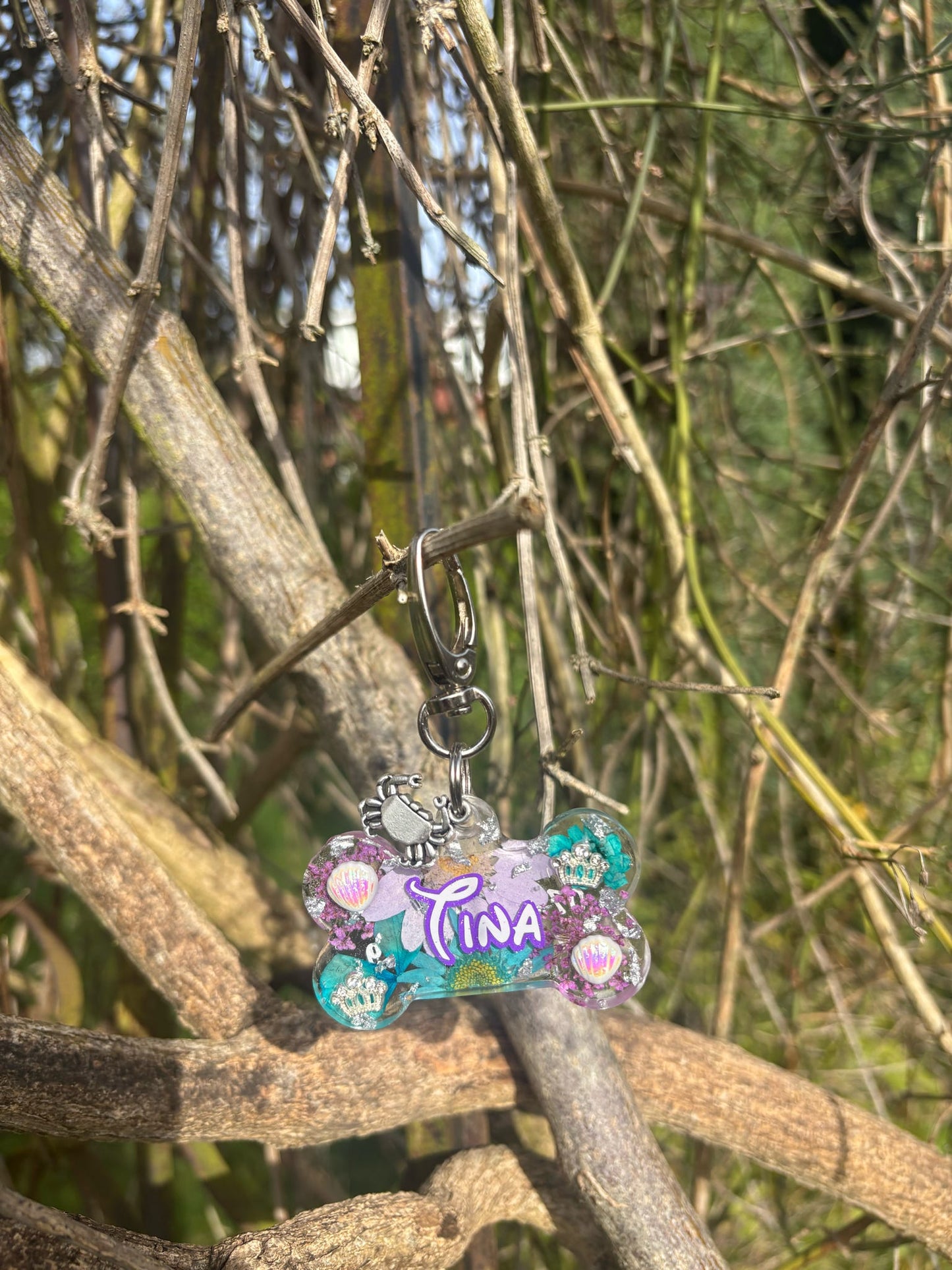 Princess Inspired Pressed Flower Tag