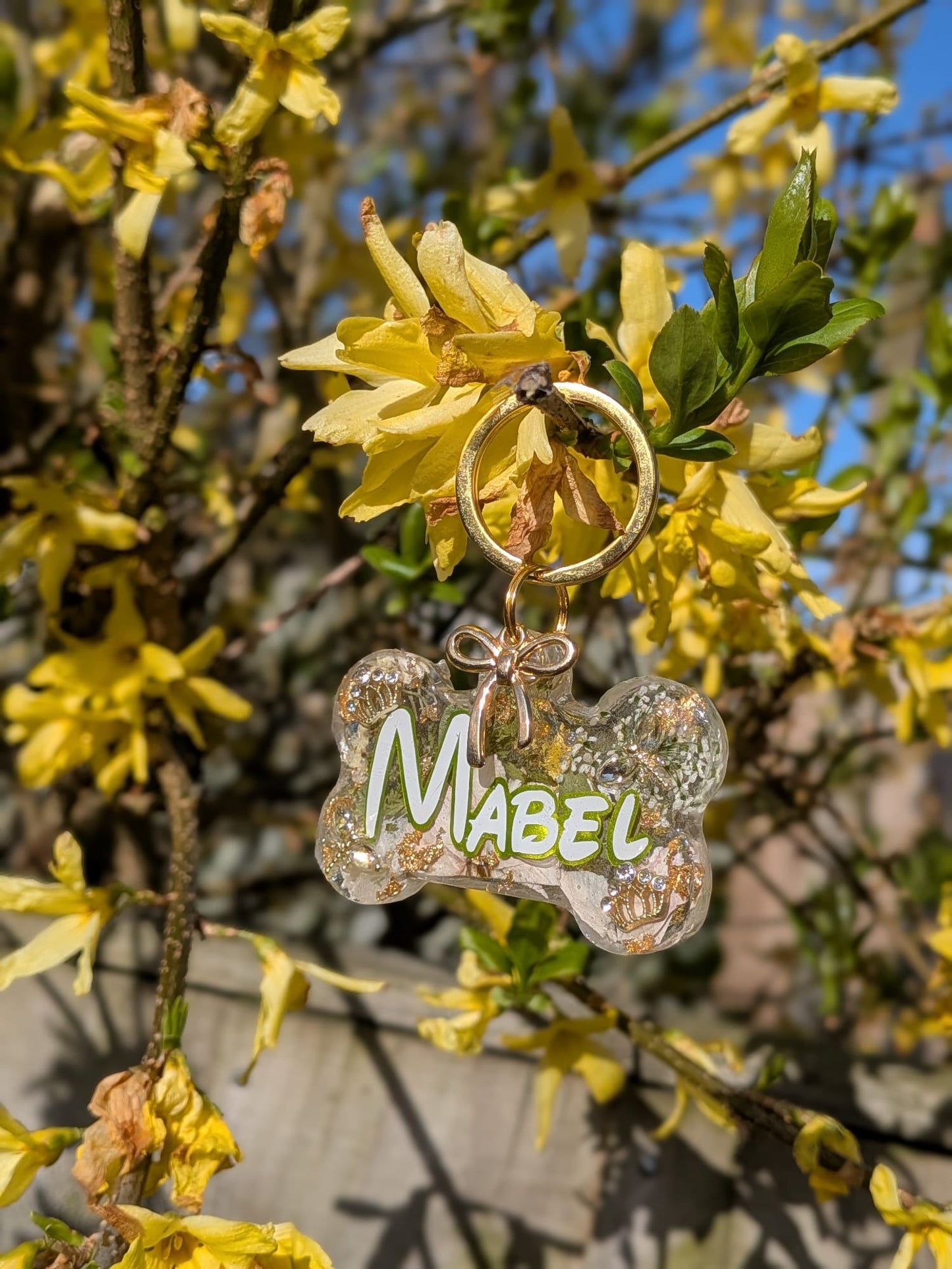 Princess Inspired Pressed Flower Tag