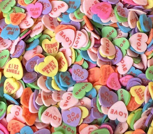 Candy Heart Clay Slices