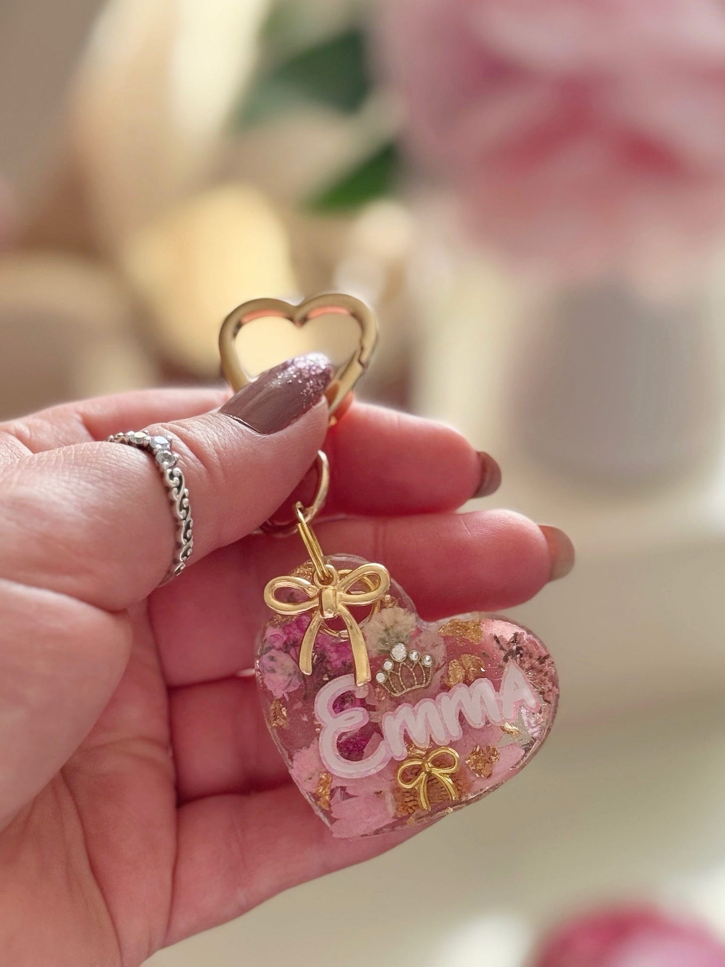 Princess Inspired Pressed Flower Tag