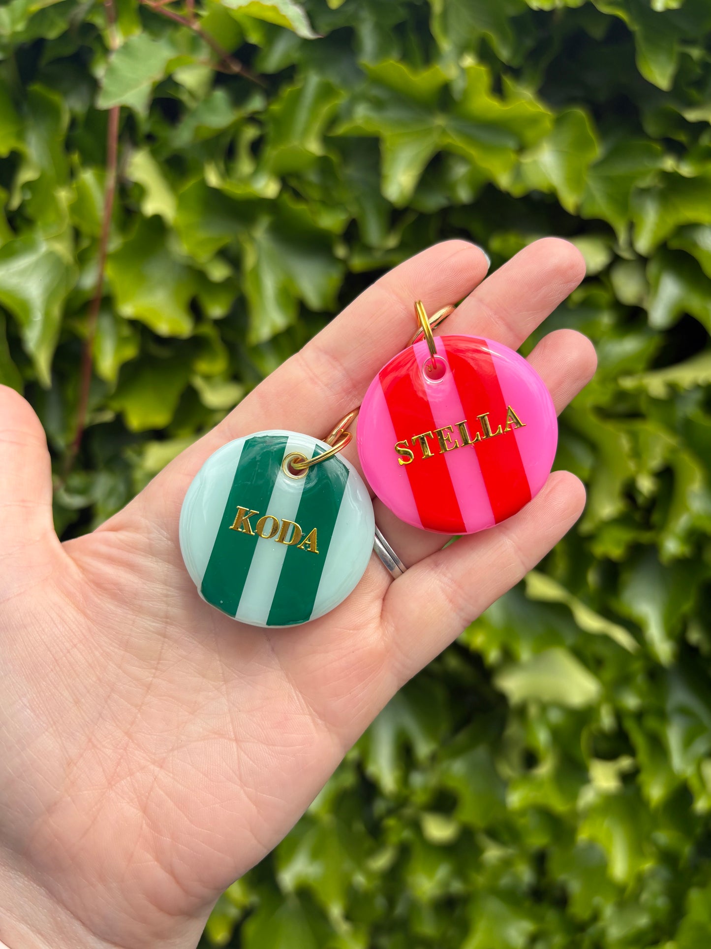 NFC Candy Stripe Circle Tag ✨