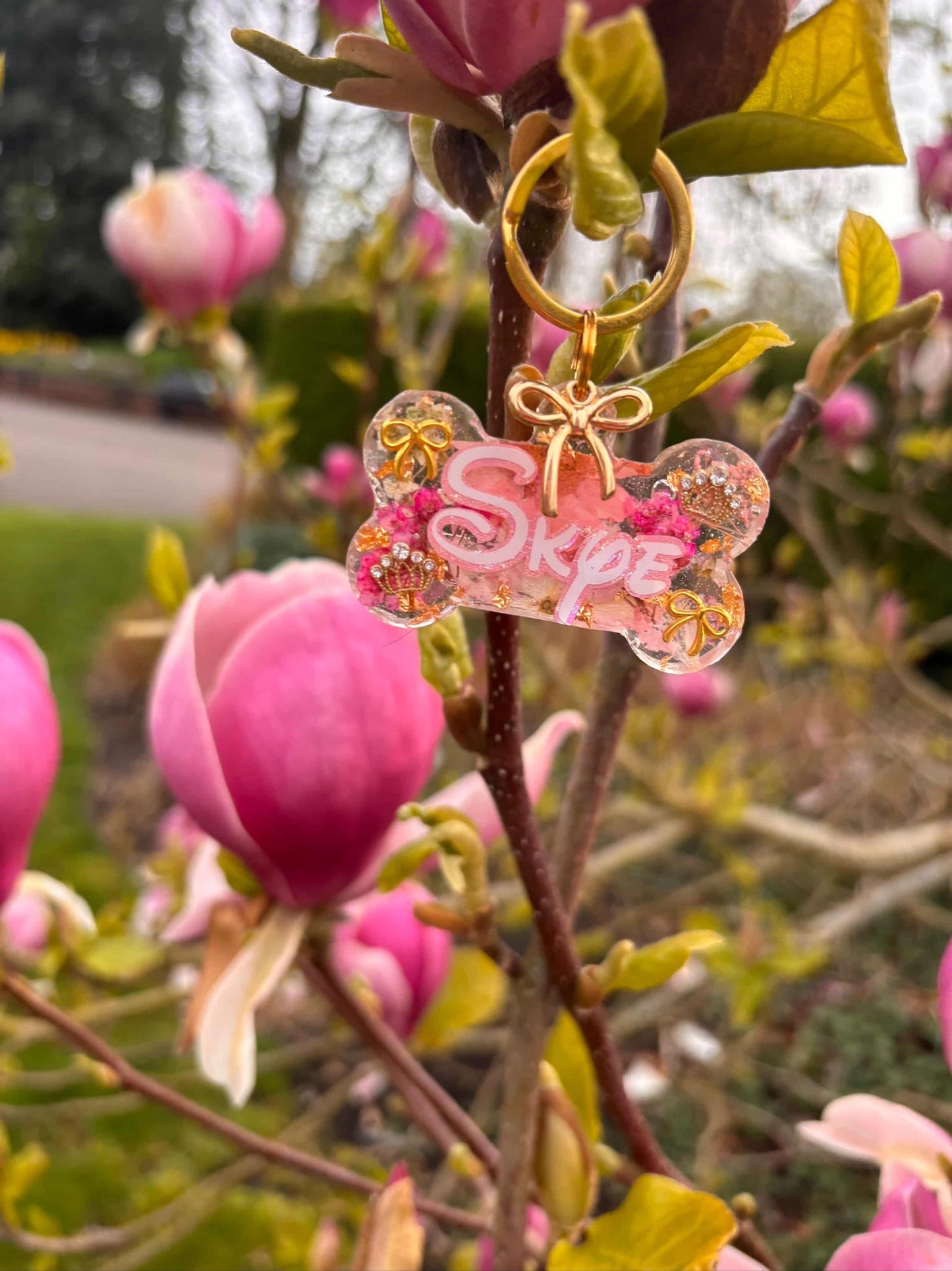 Princess Inspired Pressed Flower Tag