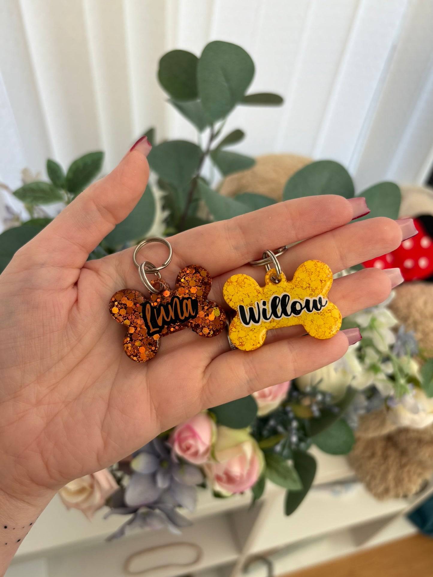 ✨ Personalised Solid Glitter Dog Tag