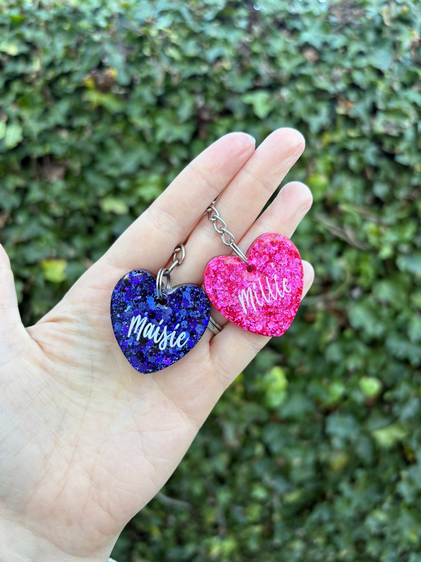 ✨ Personalised Solid Glitter Dog Tag