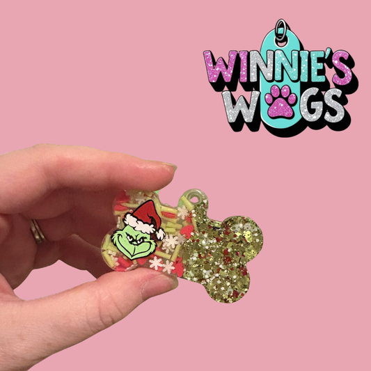 💚 Grinch-Themed Christmas Dog Tag – Festive, Fun & Full of Sass 🎄