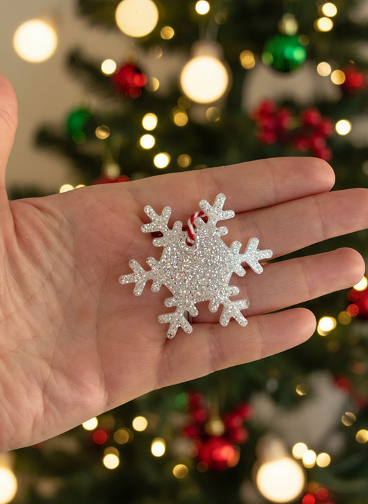 ❄️ Snowflake Glitter Dog Tag – Christmas Collection ✨