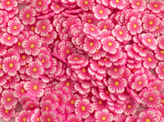 Pink Daisy Mix Clay Slices