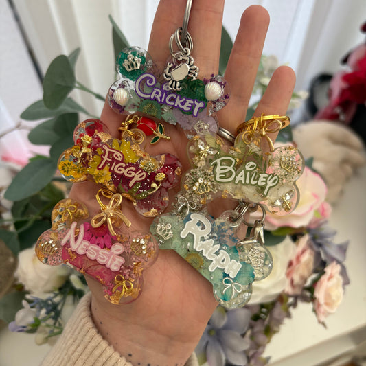 Princess Inspired Pressed Flower Tag