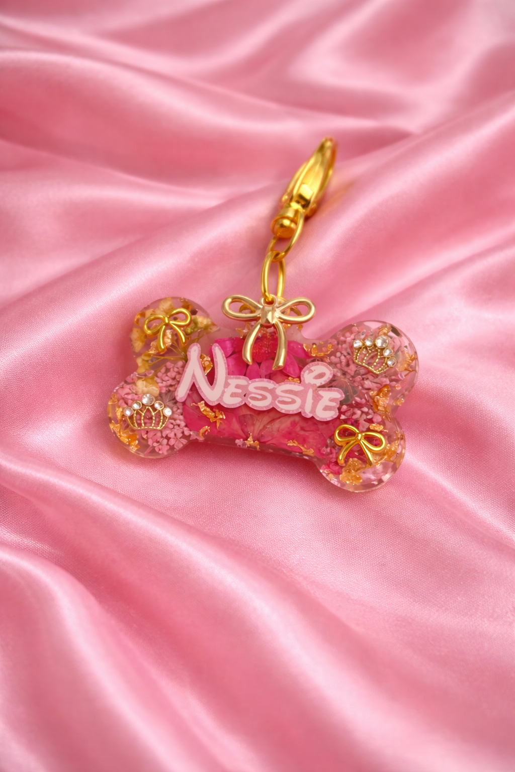 Princess Inspired Pressed Flower Tag